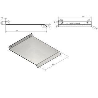 Versandmetall Weather protection, small pent roof with drip edge made of 1.5mm ground stainless steel for switches, wallboxes, letterboxes