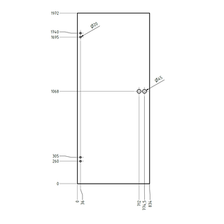 Versandmetall ESG glass door 8 mm 1972 x 834 mm for air shower