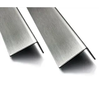 Versandmetall Special set of angles, stainless steel, single-edged, mirror-polished/glossy surface, 10x10mm, sheet thickness 1mm, 1 piece 658mm, 1x 2078mm, 1x 2000mm, 1x 970mm. 45° miter cutters for 2078mm and 970mm.