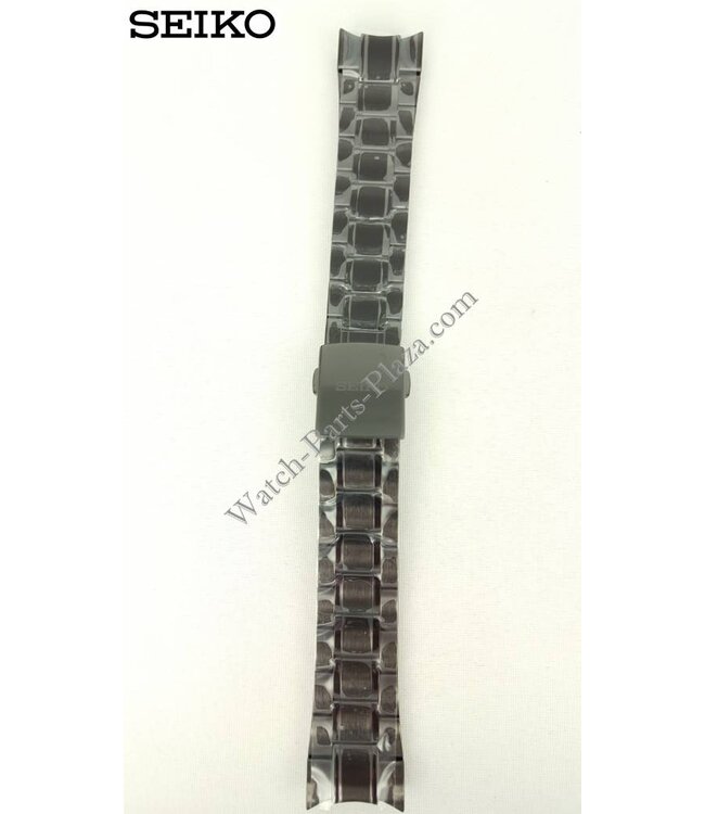 Banda de reloj Seiko Sportura acero inoxidable negro 21 mm 7T62-0KV0