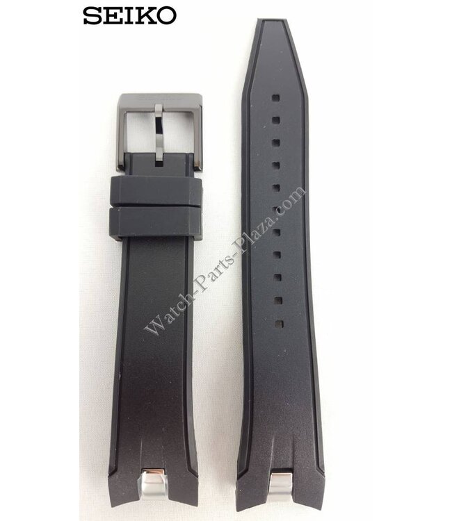 Seiko SNAE89P1 Bracelet de montre en caoutchouc noir 7T62-0LC0 Bracelet 21mm