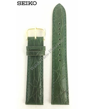 Seiko Seiko Watchstrap 7T32-6B40 Green Leather 19 mm