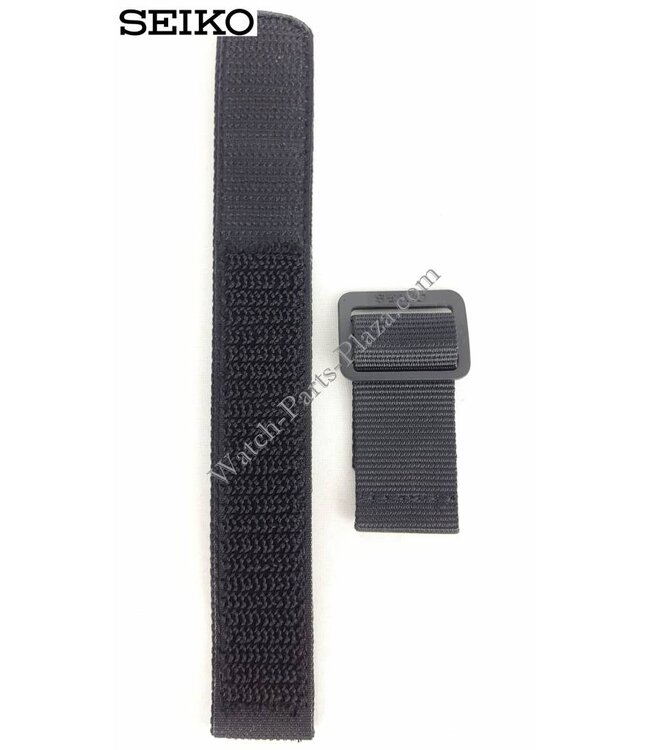 Seiko AL21A Band Zwart S229-5000 Horlogeband 22mm