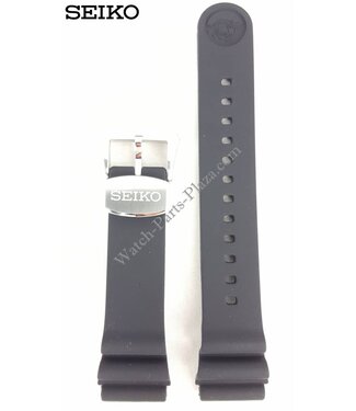 Seiko Faixa de relógio de silício preto SEIKO 22 mm SRP777
