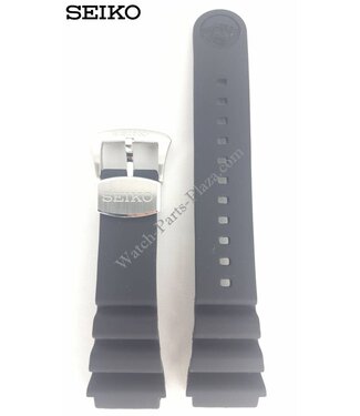 Seiko SEIKO Bande de montre en silicone noir thon 22 mm SRP655