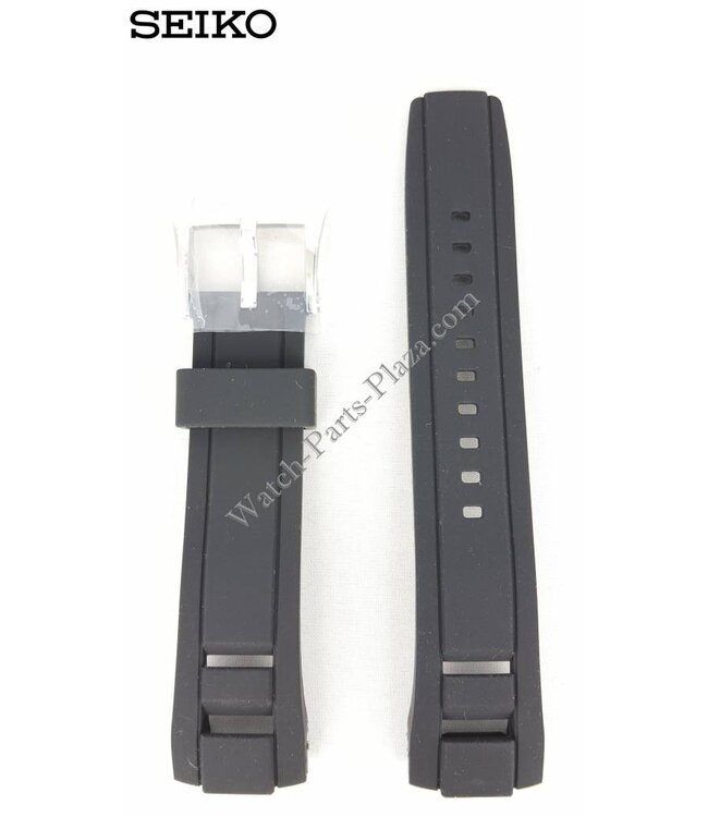 SEIKO SNAF39 SNP101P2 Black Silicon Watch Band 22mm R02L011J0 Kinetic 7D48-0AN0