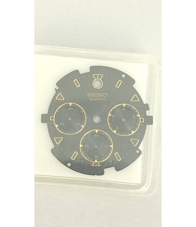 ORIGINAL SEIKO QUARTZ BLACK DIAL for 7A34-7010 Seiko Quartz Chronograph S23208J1