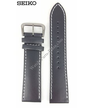 Seiko SEIKO SNDA21P1 Bracelet de montre 7T92-0JS0 Cuir de veau noir 22mm militaire