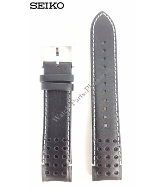Seiko Seiko Sportura Black Leather Watch Band LOCE B21 V198 0AA0 Strap SSC361P1 SRG019