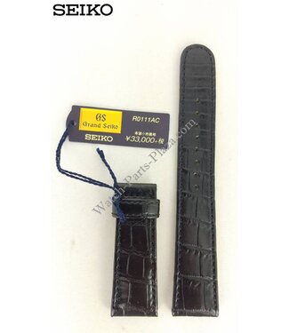 Seiko GRAND SEIKO BLACK LEATHER WATCH BAND SBGA105 SBGA001 R0111 STRAP 9R65 0AA0 GS