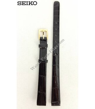 Seiko SEIKO 1N00 0C99 Bracelet 13 mm en cuir noir 2F50 5809