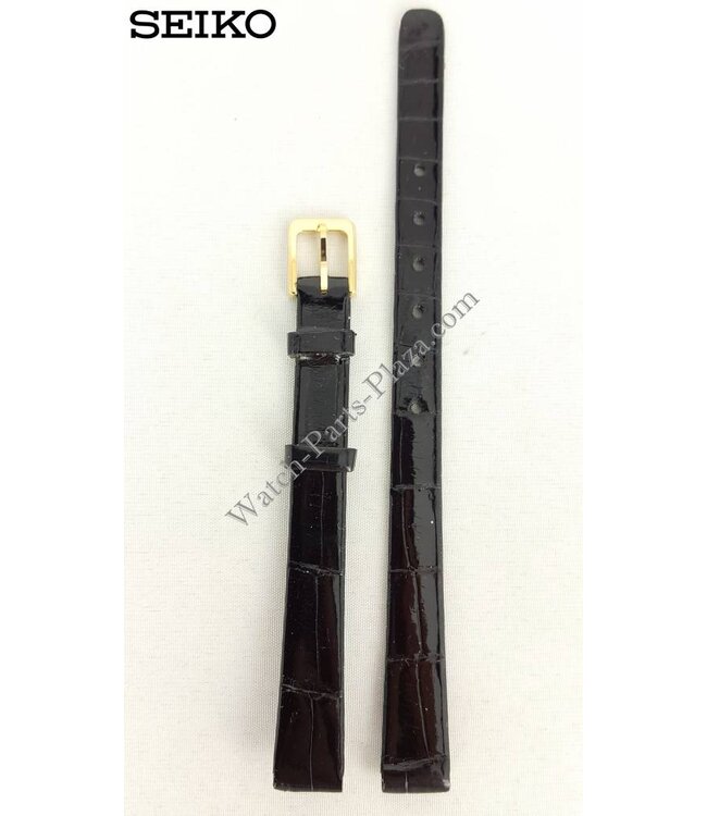 Bracelet de montre Seiko Lassale 2E50-5139 / 2F50 5709 cuir de lézard noir 13mm WEA01G
