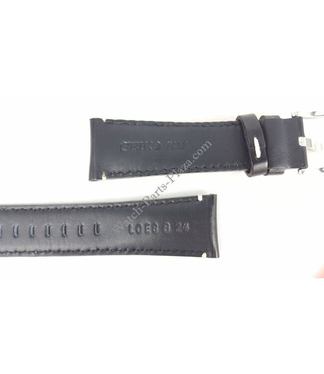 Seiko Field Master 5M85-0AE0 watch band black leathaer LOE8 - Watch Plaza