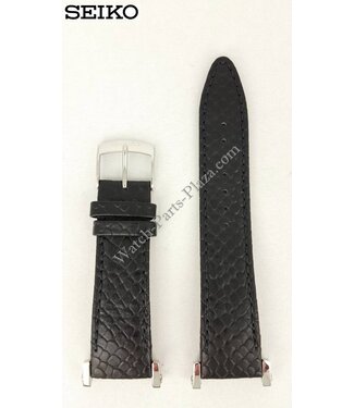 Seiko Bracelete de Relógio SNDZ99 Seiko Black Leather 20 mm 7T92 0HP0