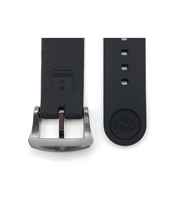 Bracelet Seiko Z-22 Noir 20mm - Silicone Avec Boucle Signée - Neuf étiqueté - Pour Plongée Et Sport
