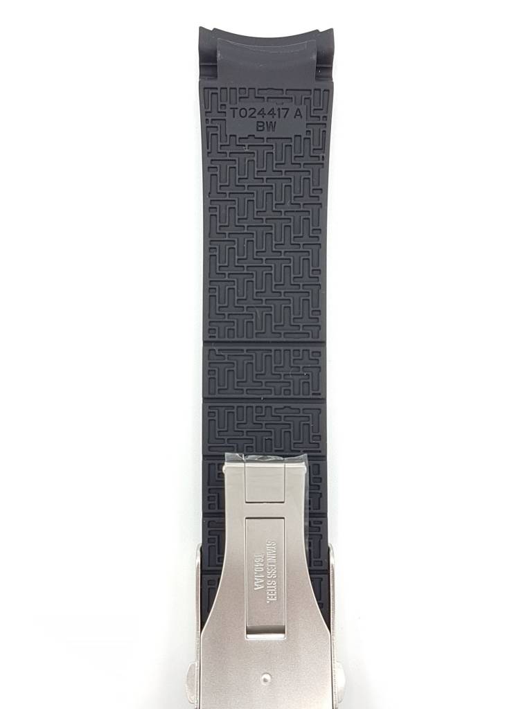 Original Tissot Veloci-T T024427A T024417A Black Rubber Watch Band Strap W Clasp