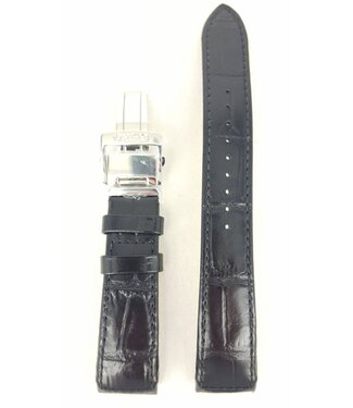 Seiko Bracelet montre Seiko 5D22-0AA0 Bracelet SRG001 / SRG003 Cuir veau noir 21mm