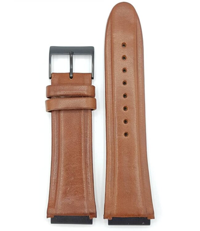 Watch Band Guess Rigor W0040G8 Brown Genuine Leather Strap 22mm black buckle