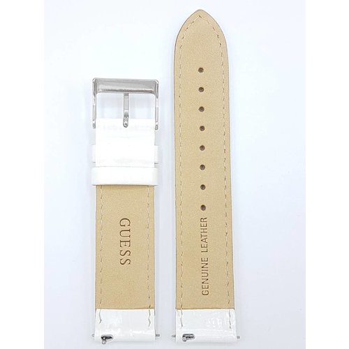Watch Band Guess W0069L1 white genuine leather strap 20mm WatchParts