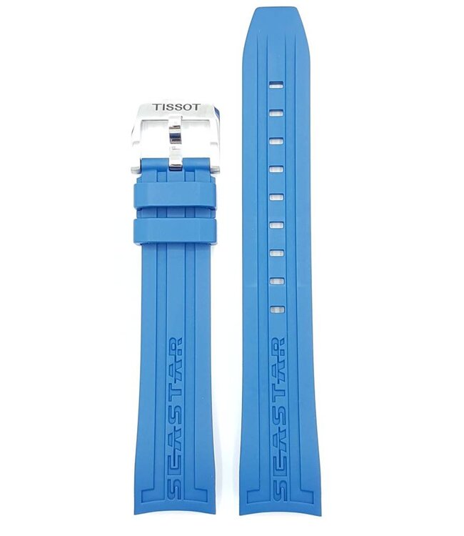 Tissot T066407A Seastar 1000 Horlogeband T603031422 Blauw Siliconen 19 mm Seastar 1000