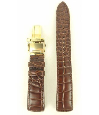 Seiko Original Seiko Premier Brown Leather Watch Band 5D88-0AA0 Gold Buckle SNQ118