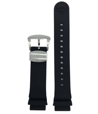 Seiko Bracelet de montre Seiko Prospex Diver 6R15-04G0 / 8L35-00S0 Bracelet de silicone noir 20mm