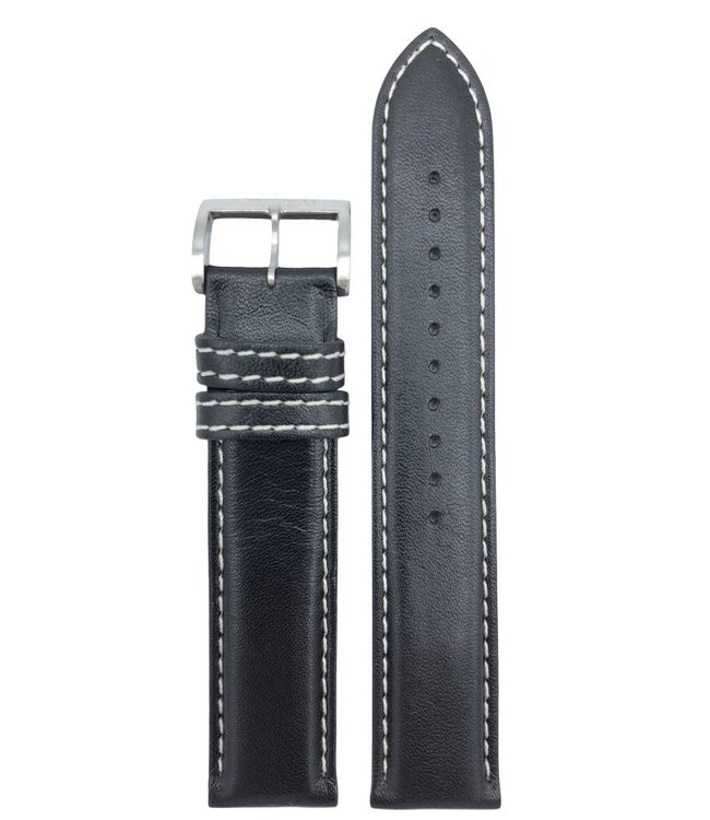 Cinturino per Seiko SSC009 Solar Flightmaster Black Leather V172-0AC0 20mm