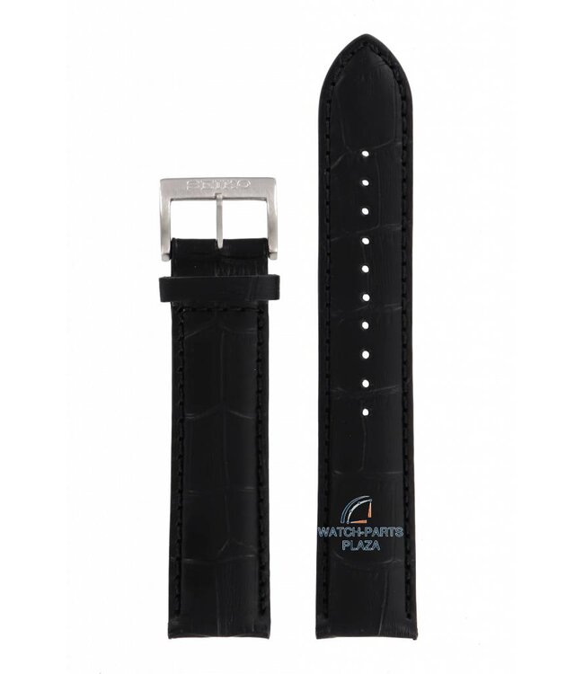 Bracelet de montre pour bracelet en cuir noir solaire Seiko SSC223 V175-0CH0 LOBC H 21 mm