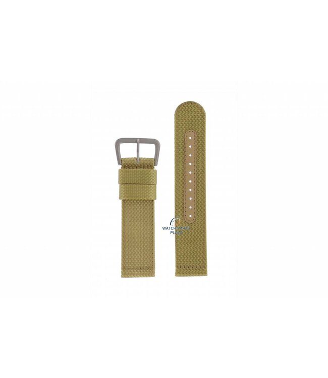 Watch Band for Seiko 7S36-03J0  Canvas Military Band 22mm SNZG07 4A214JL Beige / Green Nylon