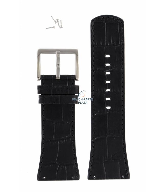 Banda de reloj DKNY NY3369 correa de cuero negro 30 mm en relieve