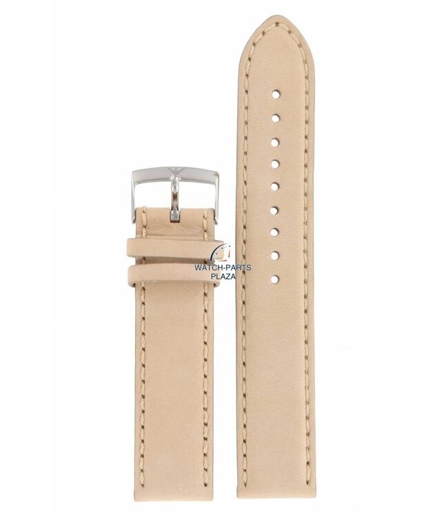 Horlogeband AR0619 / AR0621 Emporio Armani beige lederen band 20 mm