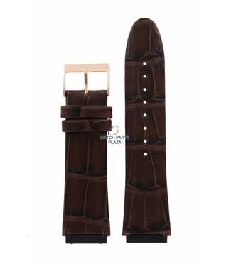 Brown Quattro G Leather Apple Watch Strap - GUESS