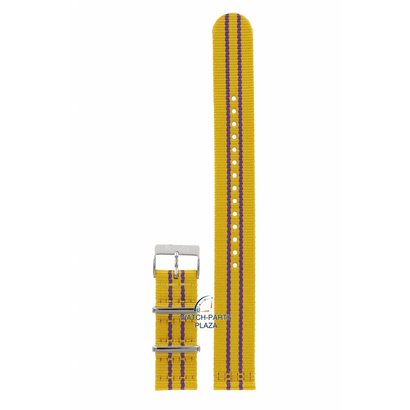 Tissot Horlogeband T0954171703705 Tissot Quickster gele canvas band 19mm Lakers