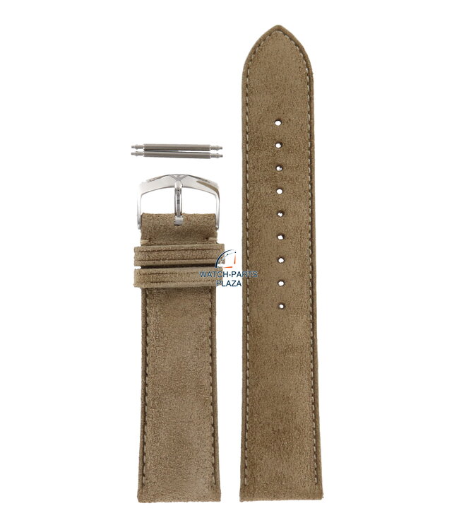 Banda de reloj AR0907 Emporio Armani correa de cuero de gamuza 22 mm beige