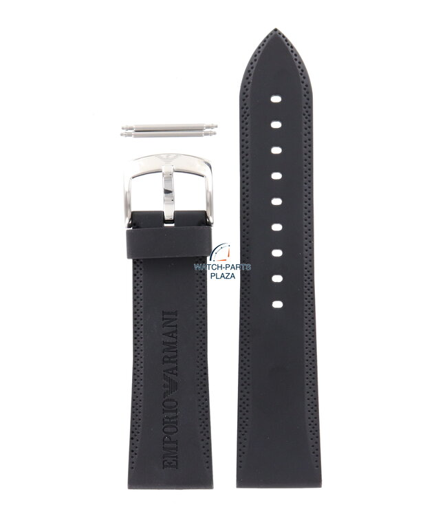 Banda de reloj AR0593 Emporio Armani correa de sillicon negro 23 mm AR-4219