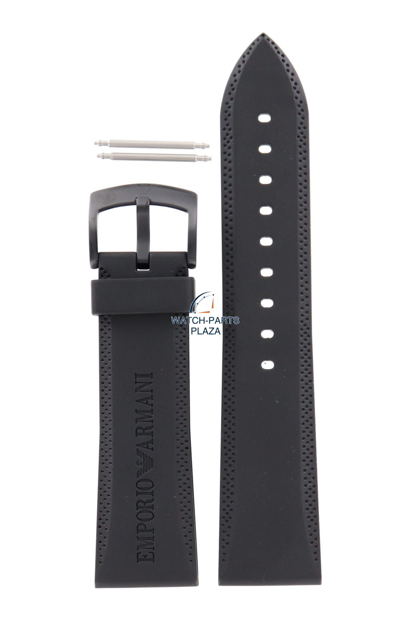 Watchband for Armani AR0584 black silicon 23mm with black buckle ...