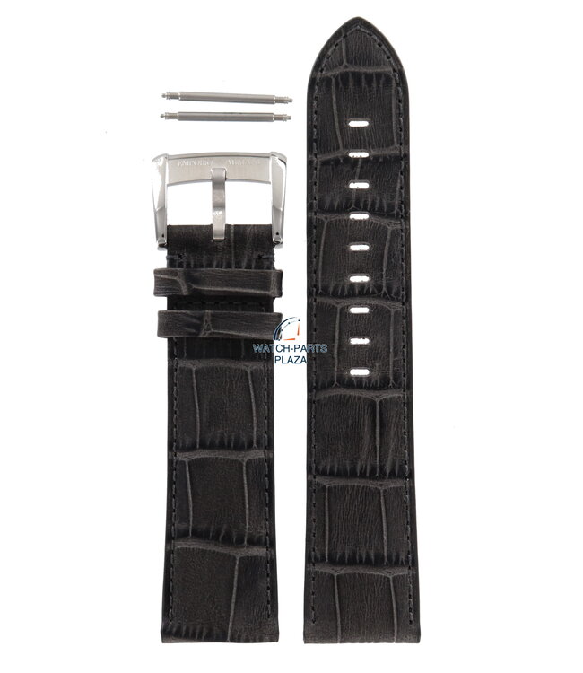 Watch Band AR4206 Emporio Armani Meccanico gray leather strap 22mm