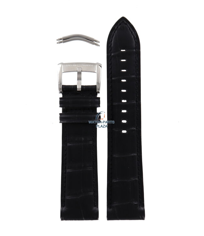 Bande de montre AR4608 / AR4622 Bracelet en cuir noir Emporio Armani Meccanico 22mm