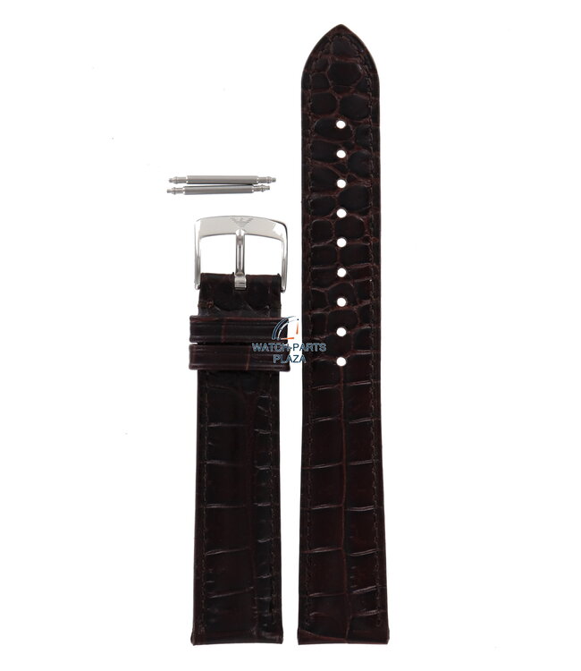 Watch Band AR0204 Emporio Armani Marco Small dark brown leather strap 18mm AR0491