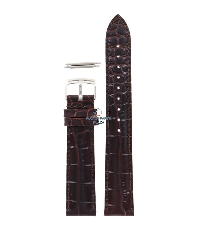 Correa de reloj AR0205 Emporio Armani correa de cuero genuino en relieve marrón oscuro 14mm
