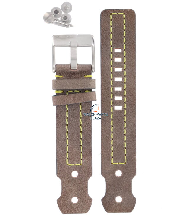 Cinturino orologio Diesel DZ2115 cinturino in pelle marrone 22mm giallo cucito originale