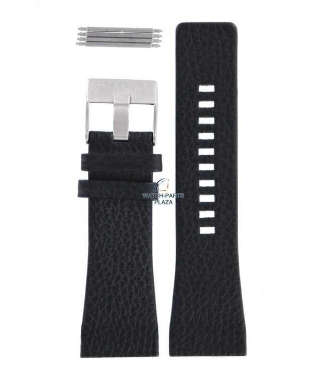 Watch Band Diesel DZ1115 / DZ1116 Barrel black leather strap 29mm original