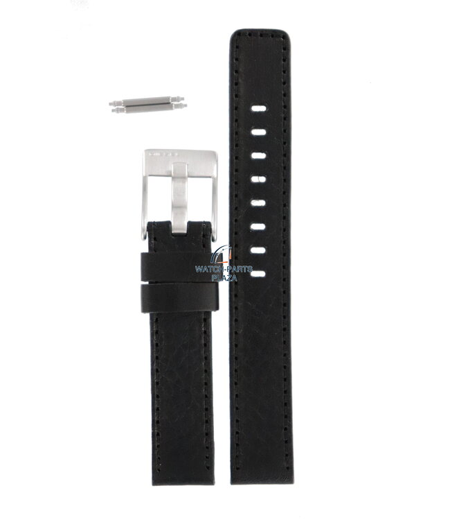 Watch Band Diesel DZ2027 black genuine leather strap 16mm