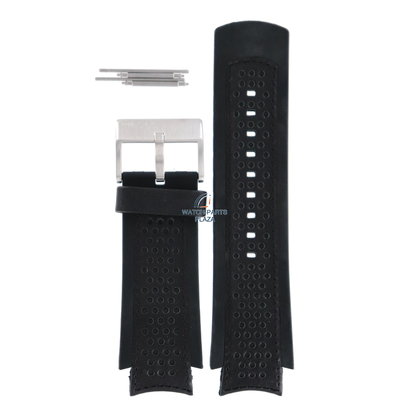 Diesel Horlogeband Diesel DZ4024 / DZ4025 zwart rubberen en lederen band 21 mm
