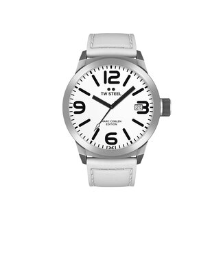 TW-Steel Reloj TW-Steel TWMC43 con correa de piel blanca.