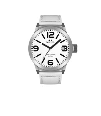 TW-Steel TW-Steel TWMC43 watch with white leather strap