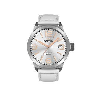 TW-Steel Reloj TW-Steel TWMC44 con correa de piel blanca.