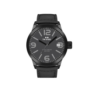 TW-Steel Reloj TW Steel TWMC52 negro para hombre con correa de piel.