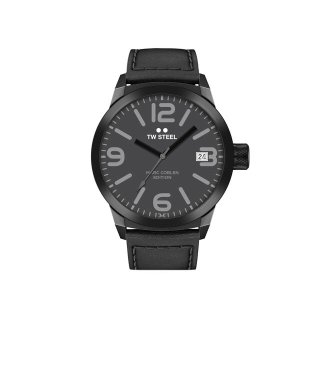 TW-Steel watch Marc Coblen TWMC52 black & leather strap - original men's wristwatch