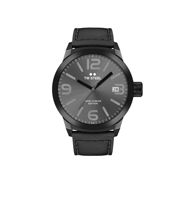 Montre pour homme TW-Steel Marc Coblen Bracelet TWMC53 noir et cuir - cadran gris foncé